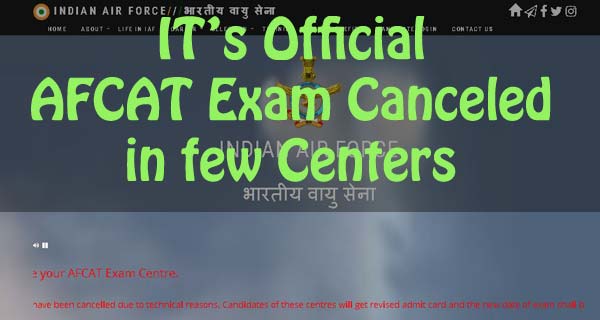 AFCAT 1 2018 exam canceled in few centers