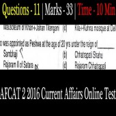 Online AFCAT 2 2016 Current Affairs Question Paper