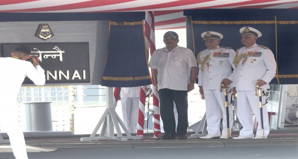 Indian Defence Minister Manohar Parrikar Commissioning INS Chennai