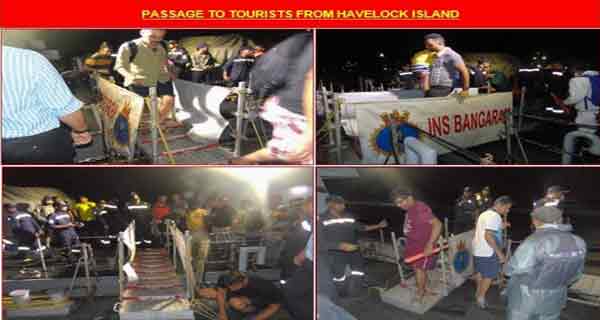 Indian Navy rescued stranded tourists in Havelock island