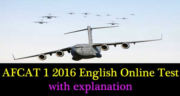 AFCAT 1 2016 English Question Paper Online Test