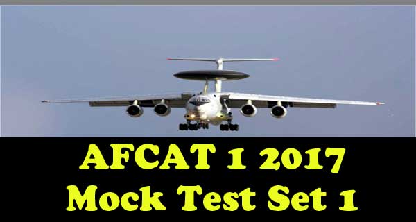 AFCAT 1 2017 Mock Test Question Paper