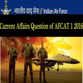 AFCAT 1 2016 Current Affairs Question Paper for practice