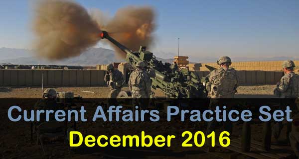 December 2016 Current Affairs Mock Test