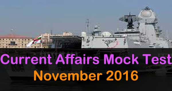 November 2016 current affairs mock test