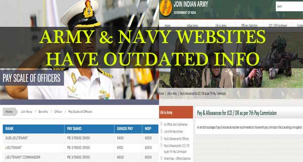 Indian Navy and Army Websites Displaying Outdated Salaries