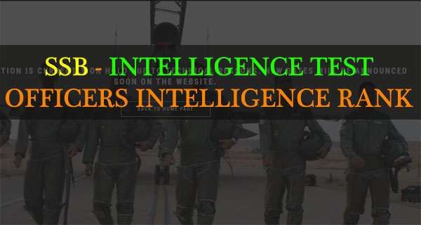 Intelligence test or OIR of SSB interview