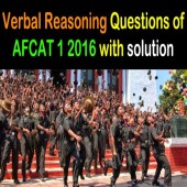 AFCAT 1 2016 Verbal Reasoning Question Paper Set